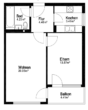 Grundriss - Kapitalanleger aufgepasst! Attraktive 2-Zimmerwohnung mit Balkon und Außenstellplatz