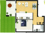 Grundriss - Gemütliche 2 Zimmerwohnung mit EBK, Terrasse und TG-Stellplatz in den bekannten Arkadien