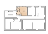 1 Zi App - Große Altbau- Etage mit sep. 1-Zi. Apartment und Stellplatz. WG-tauglich!