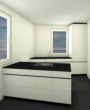 3D-Ansicht von der Küche - Hochwertige, sanierte 3,5 Zimmerwohnung mit EBK und 2 Balkonen im beliebten Stuttgarter Westen!